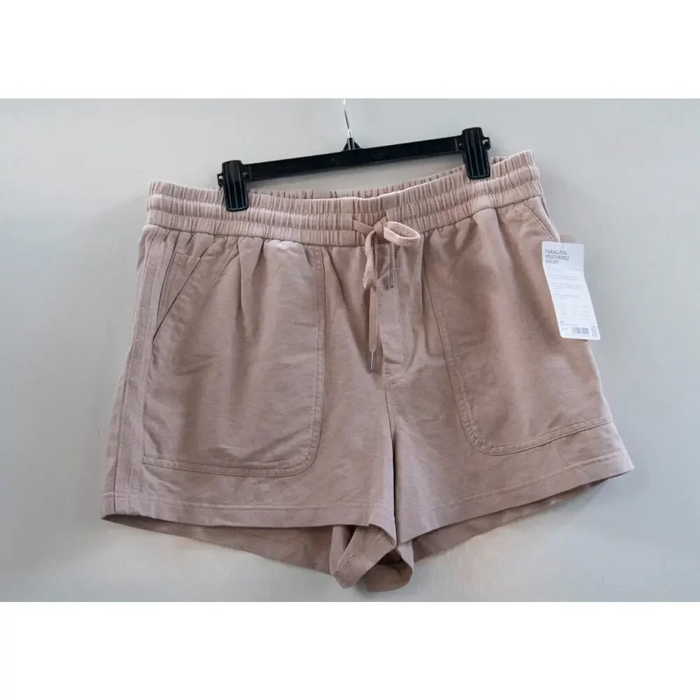 NWT Athleta Farallon Short Moca Tan Lounge Leisure Pull On Elastic Waist Size 18